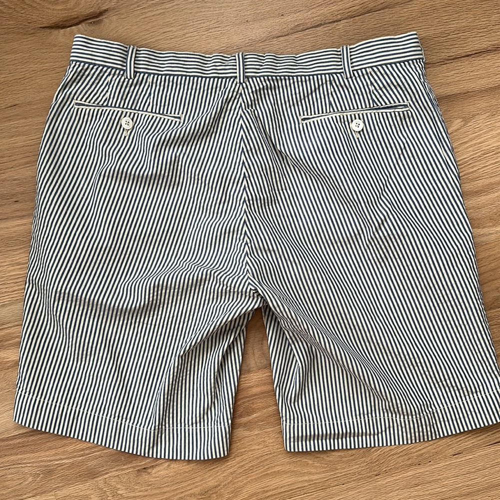 Polo by Ralph Lauren blue/off white striped Searsucker shorts men's waist 36 - Picture 6 of 8